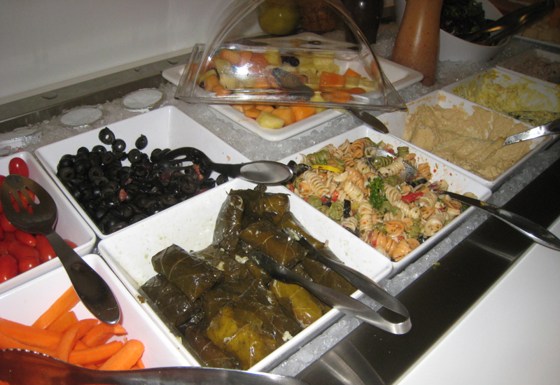 Wingtips Lounge JFK Review-Cold Buffet-Salads and Dips