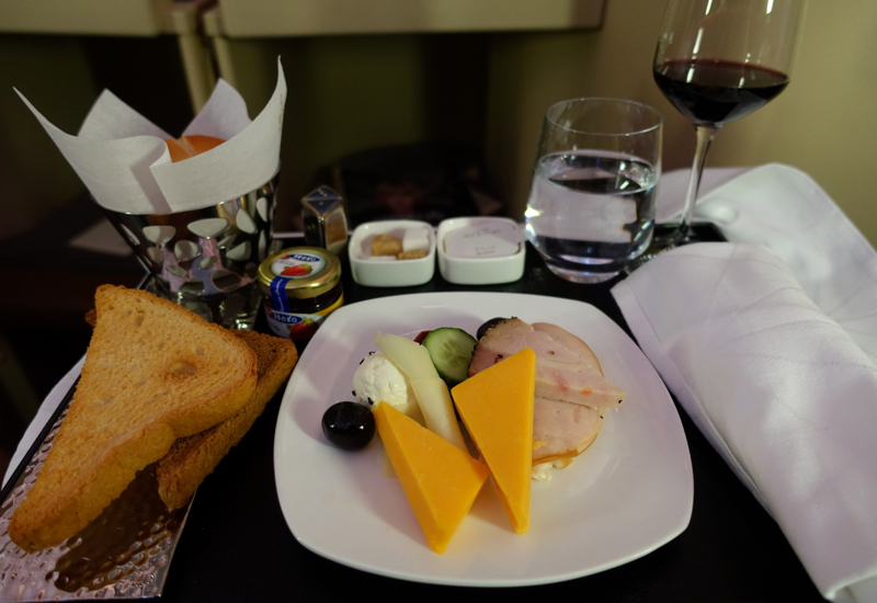 Review-Etihad Business Class A330-200-Cold Cuts and Cheese Plate