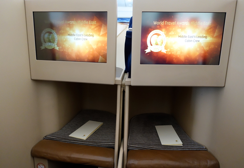 Etihad Business Class Review A330-200: Footwell and IFE