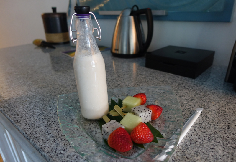 Four Seasons Maldives at Landaa Giraavaru Review-Kid's Smoothie and Fruit Welcome Amenity