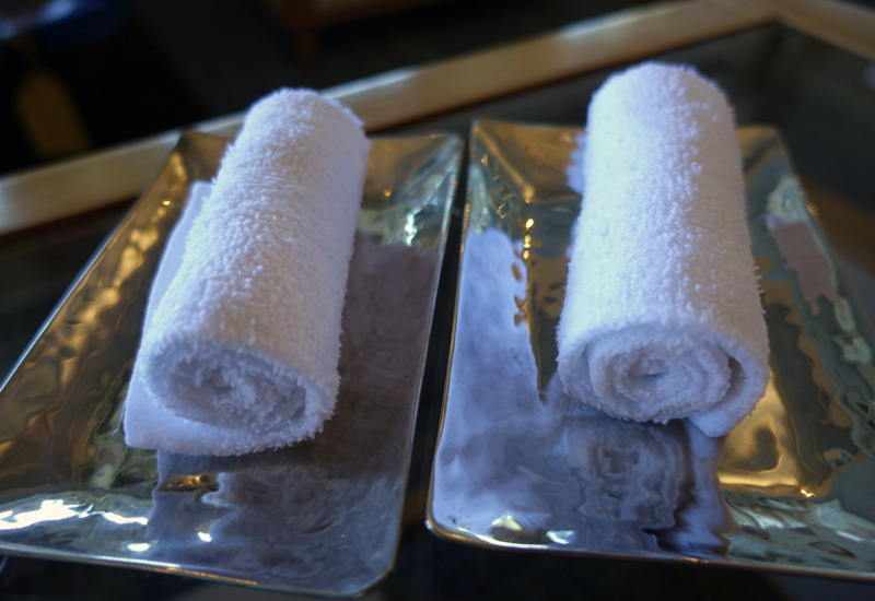 Four Seasons Maldives Review-Seaplane Lounge-Cool Towels