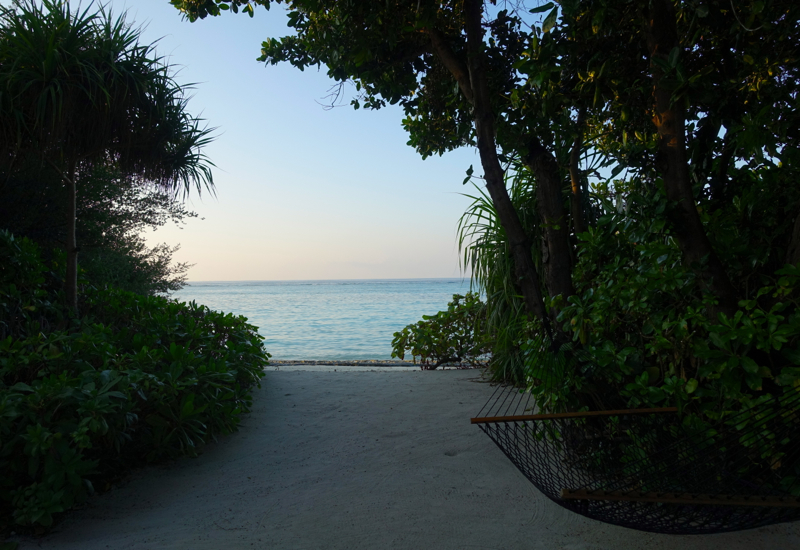 Four Seasons Maldives at Landaa Giraavaru Review - Beach Bungalow Hammock and Beach Access