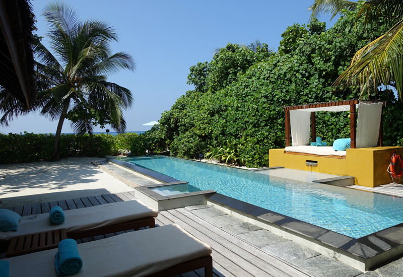 Four Seasons Maldives at Landaa Giraavaru Review - Beach Villa Pool and Day Bed