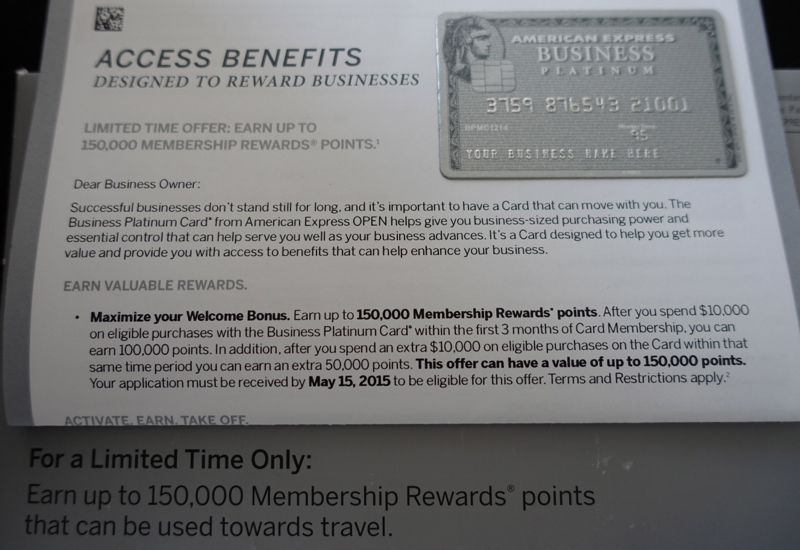 150K AMEX Business Platinum Card Bonus Offer