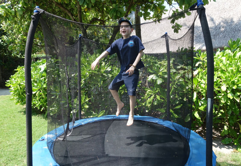 Kids Club at Four Seasons Landaa Giraavaru: Fun on the Trampoline