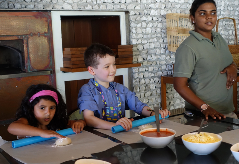 Fun Making Pizza at Four Seasons Maldives at Landaa Giraavaru