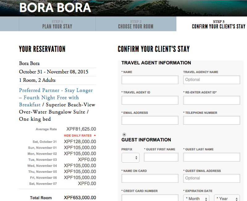 Hotel Rate Change: Four Seasons Bora Bora Does Not Charge the Higher Rate for All Nights of the Stay
