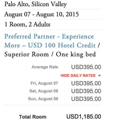 Hotel Rate Change: Four Seasons Silicon Valley Lower Weekend Rate