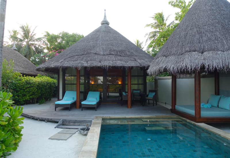 Beach Pavilion Plunge Pool and Thatched Roof Bale, Kuda Huraa