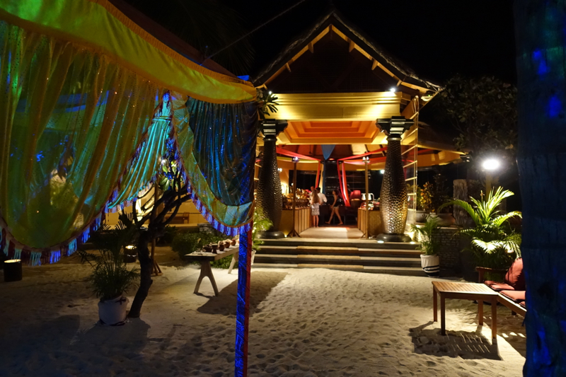 Entrance to Baraabaru for Indian Buffet Night, Four Seasons Maldives at Kuda Huraa