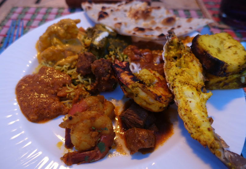 Tandoori Lobster, Prawns, Paneer and Curries at Baraabaru, Four Seasons Maldives at Kuda Huraa