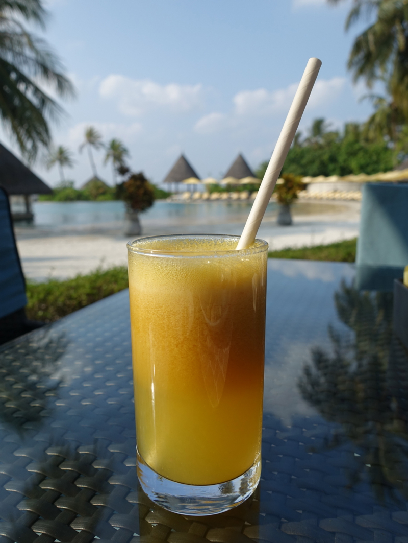 Fresh Squeezed Juices for Breakfast at Cafe Huraa, Four Seasons at Kuda Huraa Restaurant Review