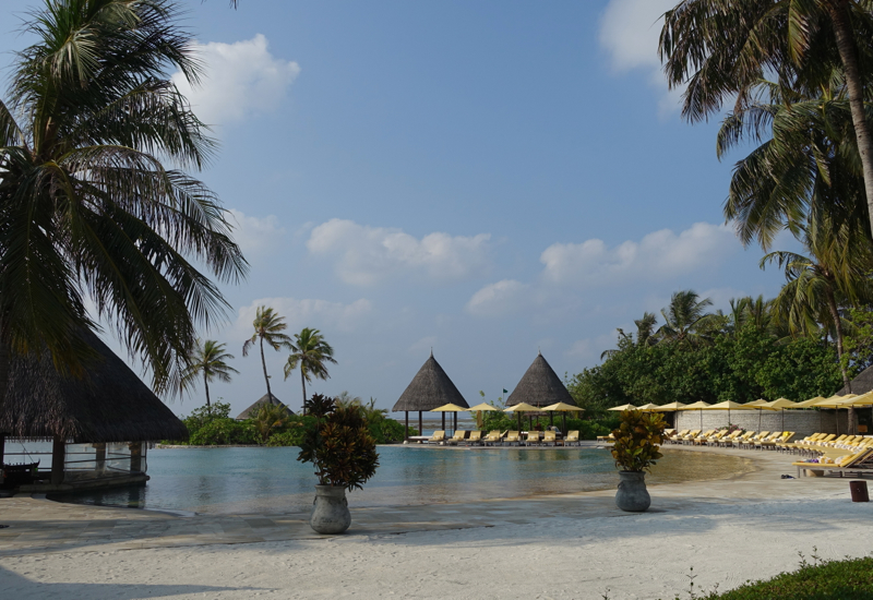 View from Cafe Huraa, Four Seasons Maldives at Kuda Huraa