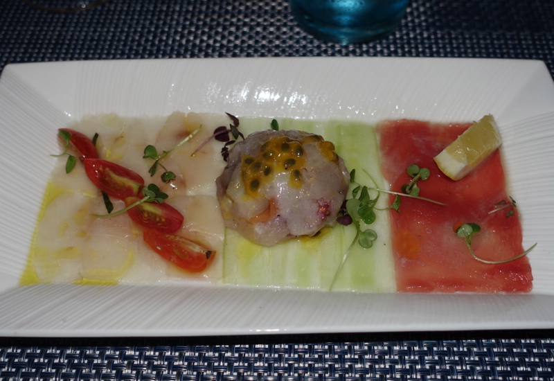 Carpaccio Trio, Reef Club, Four Seasons Maldives Kuda Huraa