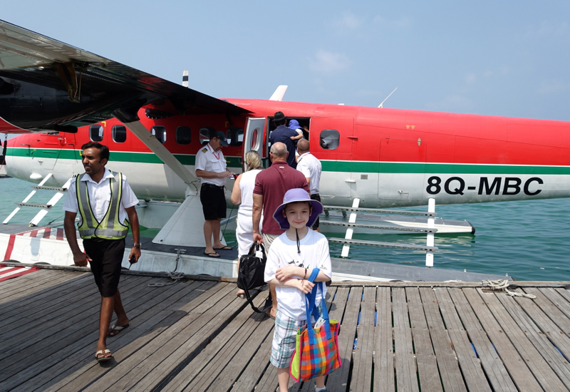 Ready to Board a Trans Maldivian Airways Seaplane