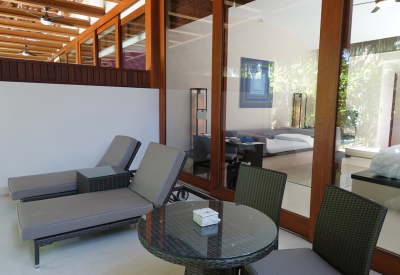 Terrace with Lounge Chairs, Conrad Maldives Beach Villa