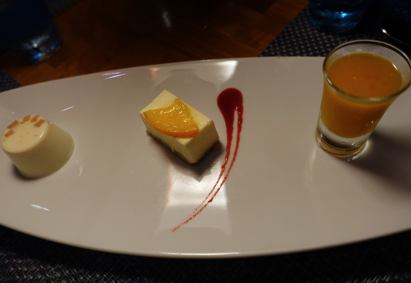 Disappointing: Organic Cheesecake and Panna Cotta at Mandhoo Restaurant, Conrad Maldives