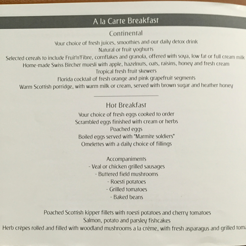 Emirates First Class Lounge Dubai Breakfast Menu