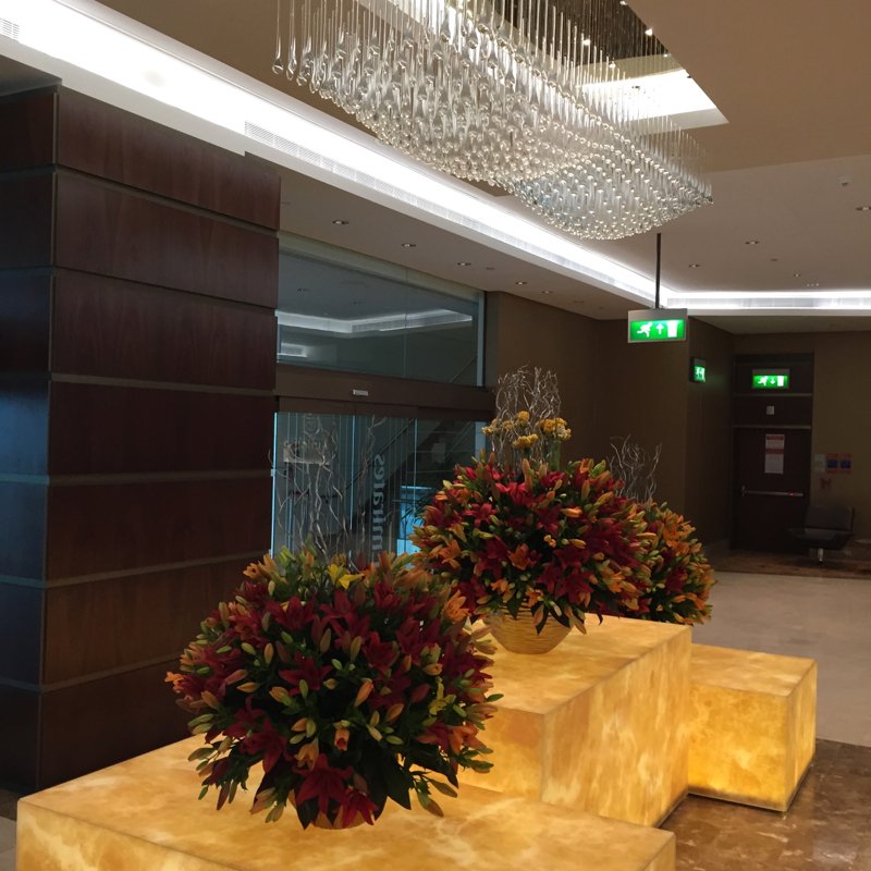 Flowers, Emirates First Class Lounge Review, Dubai