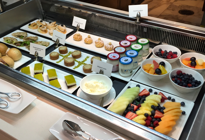 Yogurt, Fruit and Desserts at the Emirates First Class Lounge, Dubai