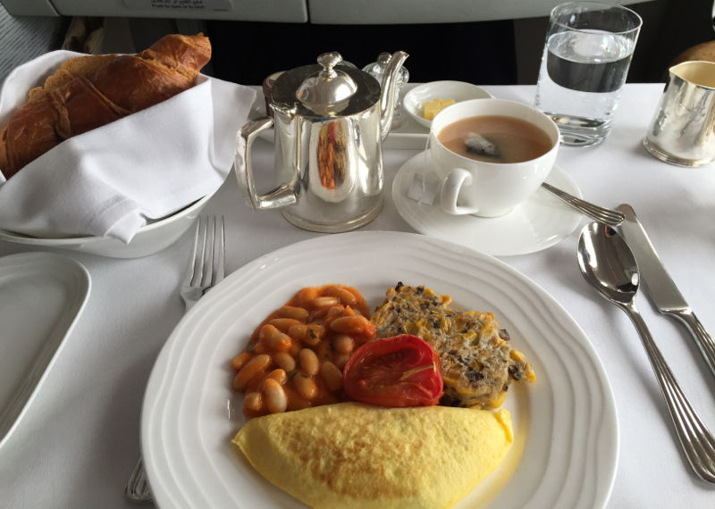 Emirates A380 First Class Review-Breakfast