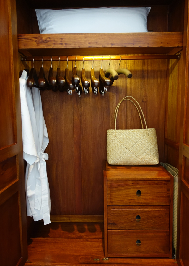 Amantaka Suite Closet with Bathrobe and Basket