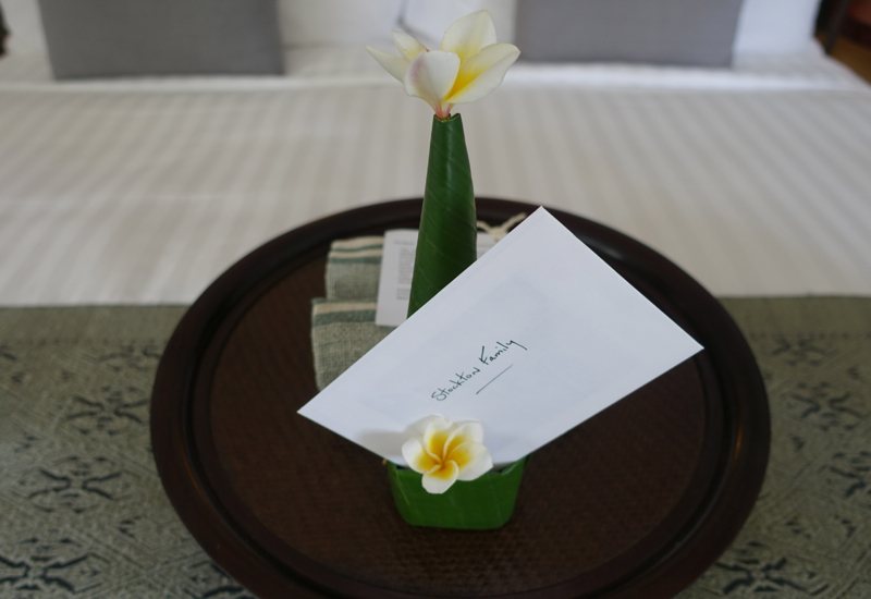 Welcome Note and Gift, Amantaka, Luang Prabang