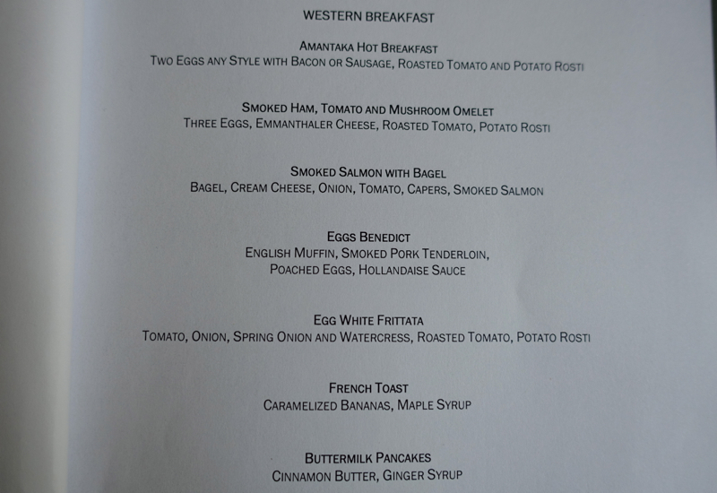 Amantaka Breakfast Menu-Western