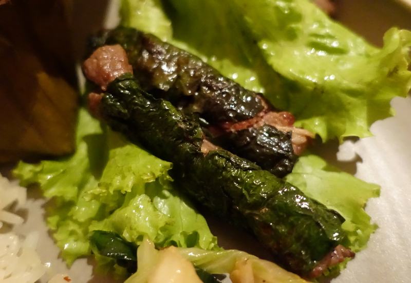 Amantaka Restaurant Review: Grilled Beef in Betel Leaves