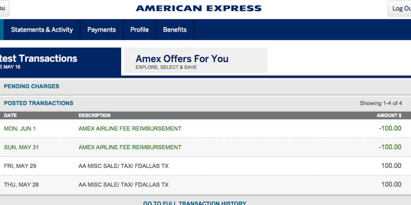 AMEX Platinum Airline Fee Credit: American Airlines Gift Cards Reimbursed