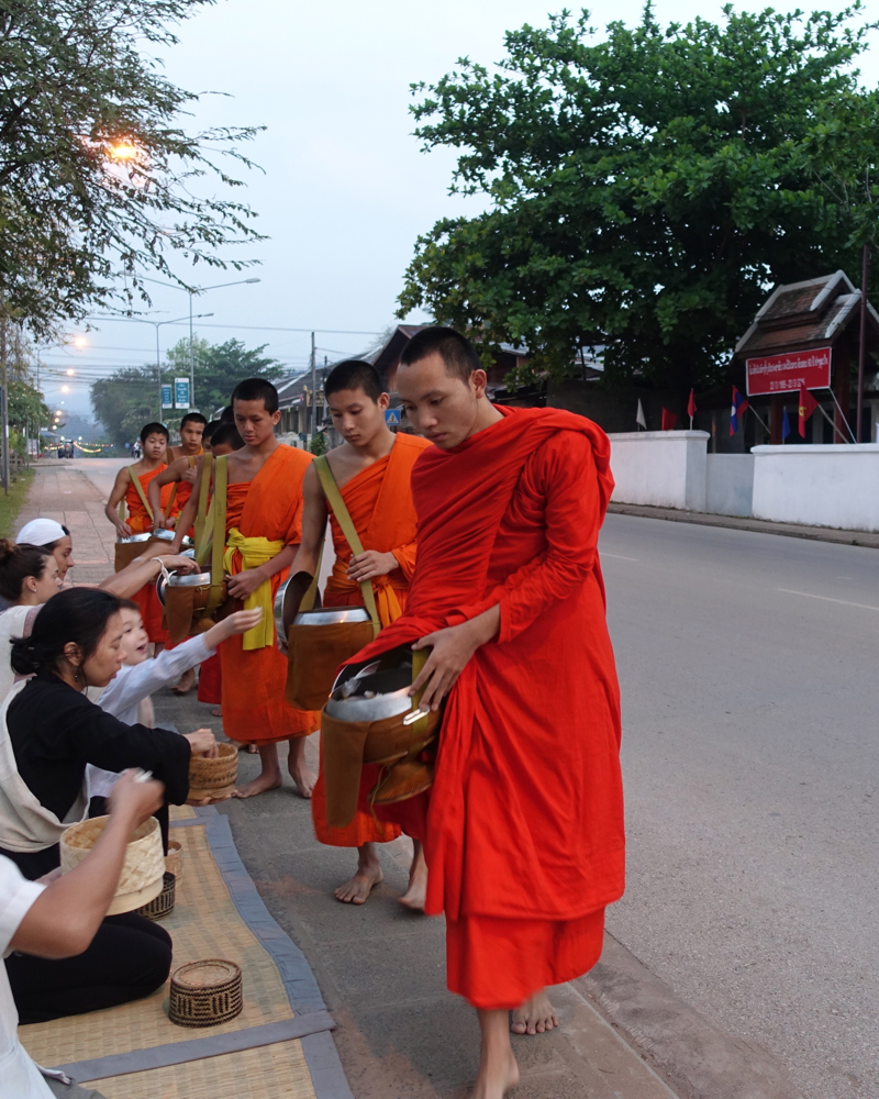 Tak Bat (Alms Offering to the Monks) Outside Amantaka, Luang Prabang