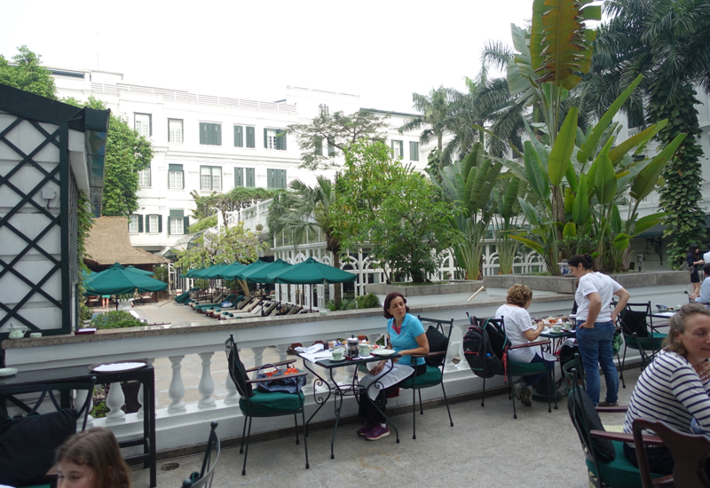 Sofitel Legend Metropole Hanoi Review-Terrace Seating for Breakfast