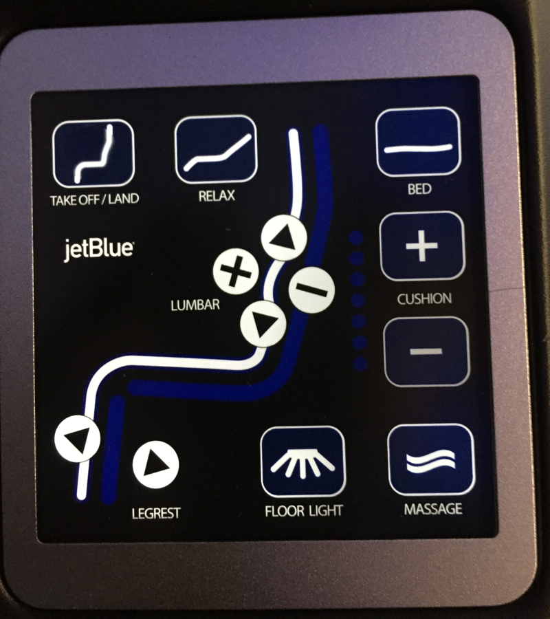 JetBlue Mint Seat Controls