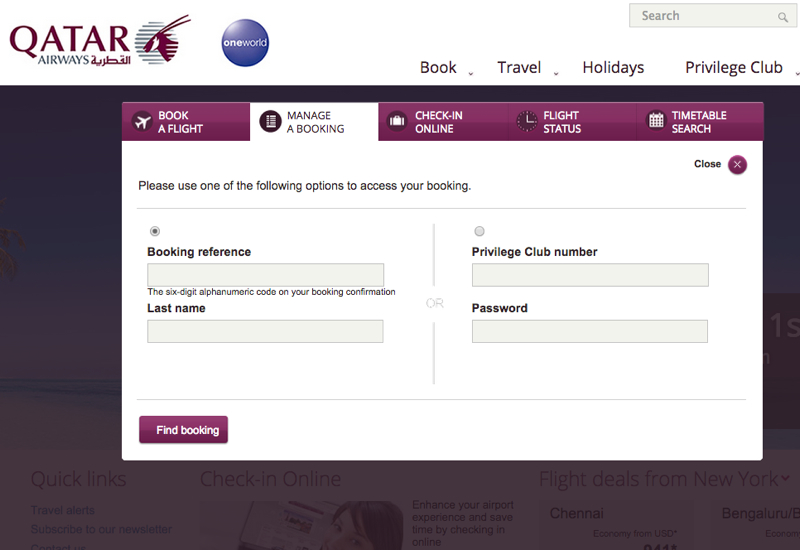 How to Select airberlin Seats Online: Go to Qatar Airways' Manage A Booking