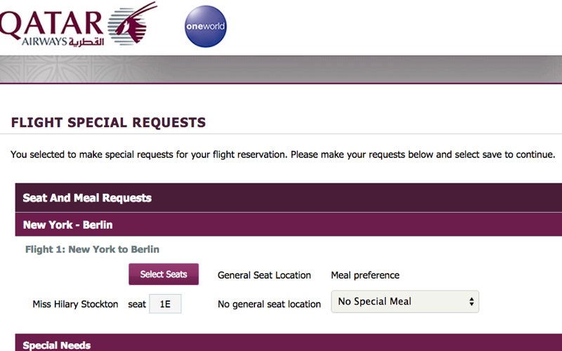 Qatar airways manage booking