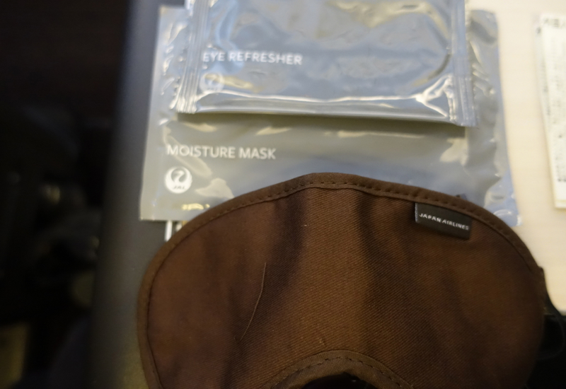 Sleep Mask and Amenities, JAL Business Class 767-300ER Review