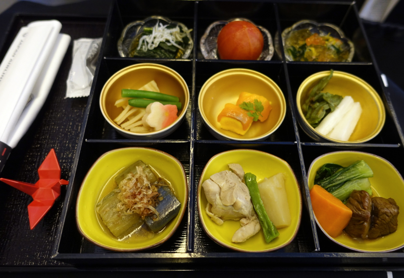 Japanese Lunch Appetizers, JAL Business Class 767-300ER Review