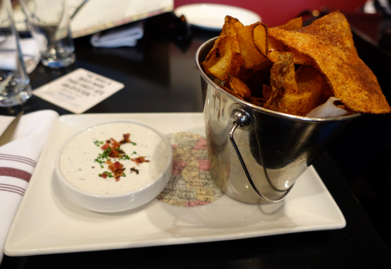 BBQ Potato Chips with Blue Cheese Dip, Blue Smoke NYC Review