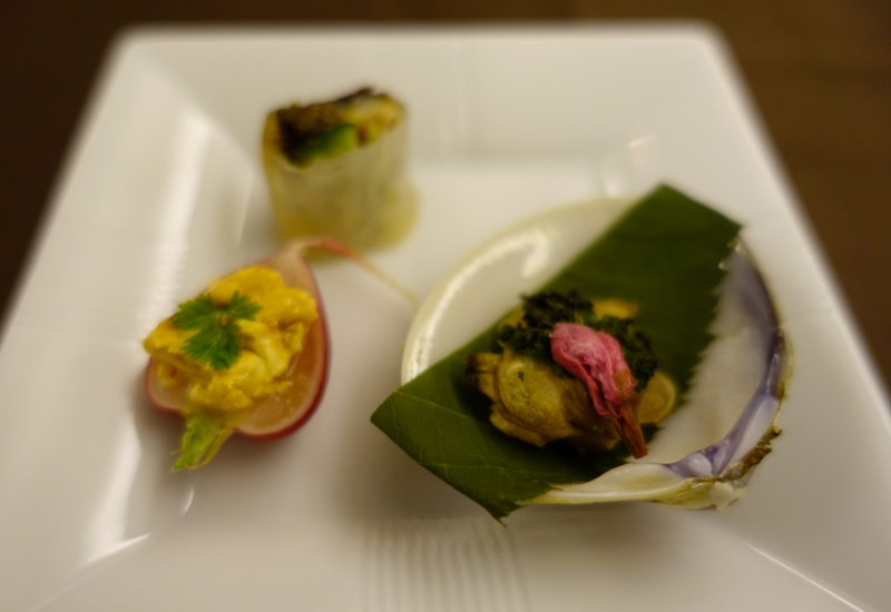 JAL First Class Review-Amuse Bouche Trio