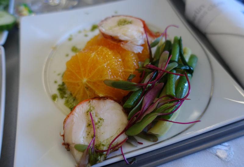 Lobster Medallions with Oranges and Green Beans, Air Berlin Business Class