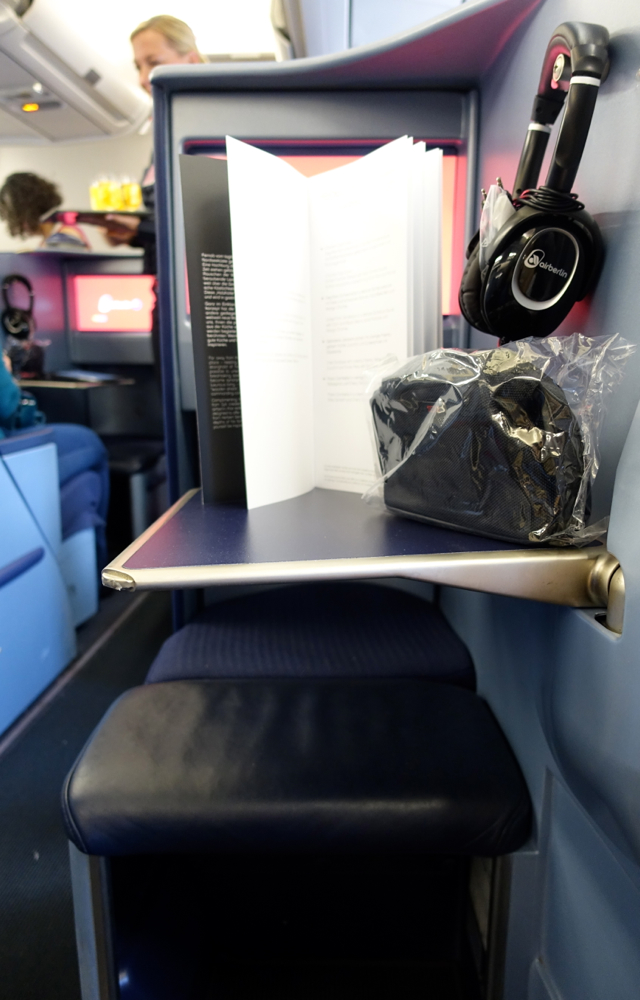 Review-Air Berlin A330 Business Class-Tray Table and Ottoman