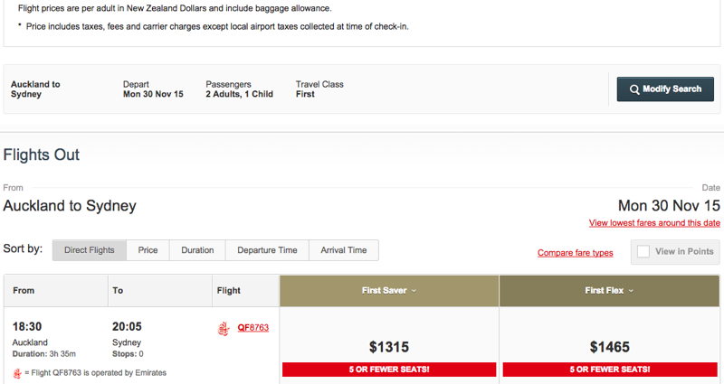 AMEX Qantas Offer: $400 Off $2000 or More in Flights-Emirates First Class between Auckland and Sydney