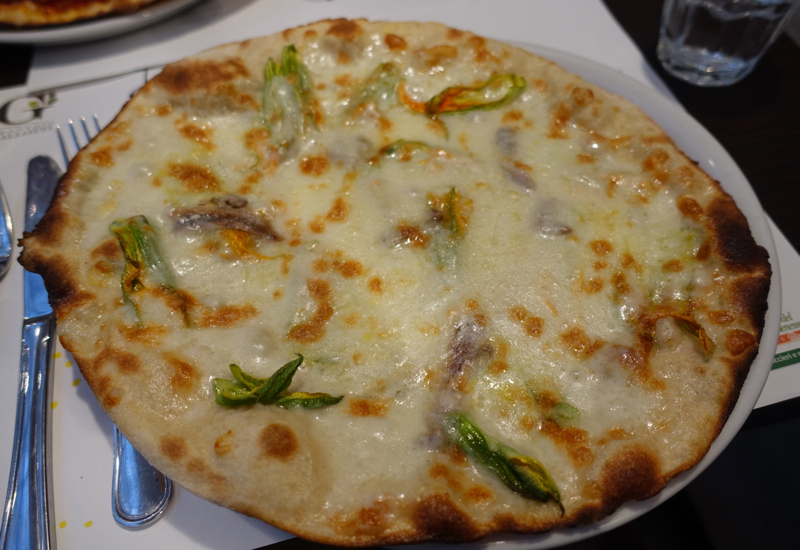 Fiori di Zucca e Alici Pizza (Zucchini Flowers and Anchovies), Emma Pizzeria Rome