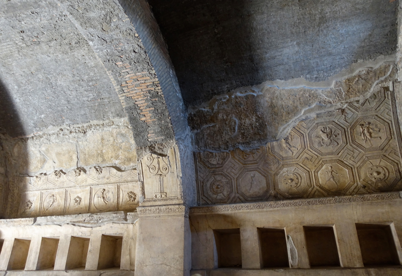 Pompeii Review-Roman Baths Ceiling and Storage Cubby Holes