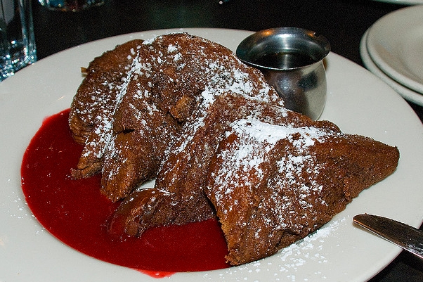 Chocolate brioche french toast at Zaftigs, Brookline, Boston