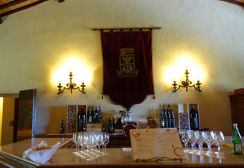 Castello Banfi Wine Tasting Area of L'Enoteca Wine Shop