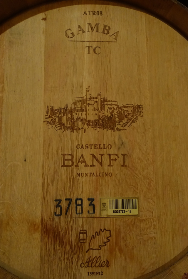 Castello Banfi Winery Tour: Oak Barrels Have Bar Codes for Tracking Wine