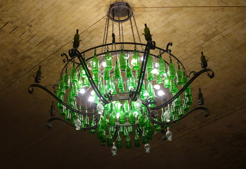 Castello Banfi Winery Tour: Wine Bottle Chandelier