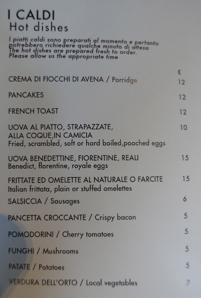 Portrait Firenze Breakfast Menu-Hot Dishes