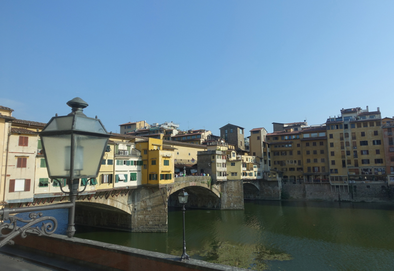 View of Ponte Vecchio and Arno River from Portrait Firenze, Florence Italy